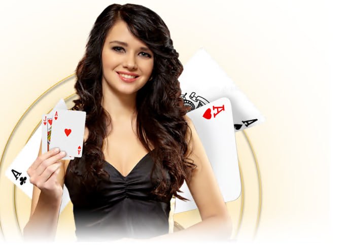 Live Casino Blackjack Table ဆေးပုံများနှင့် Dealer ဖြန့်ပေးနေသောပုံ